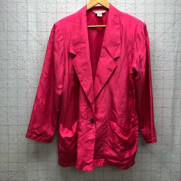 jonathan martin Jackets & Blazers - 100% silk lightweight blazer jacket hot pink